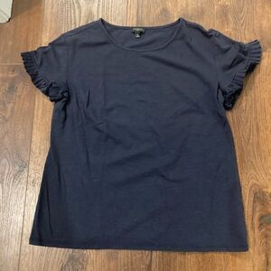 Talbots blue pleated sleeve tee size MP